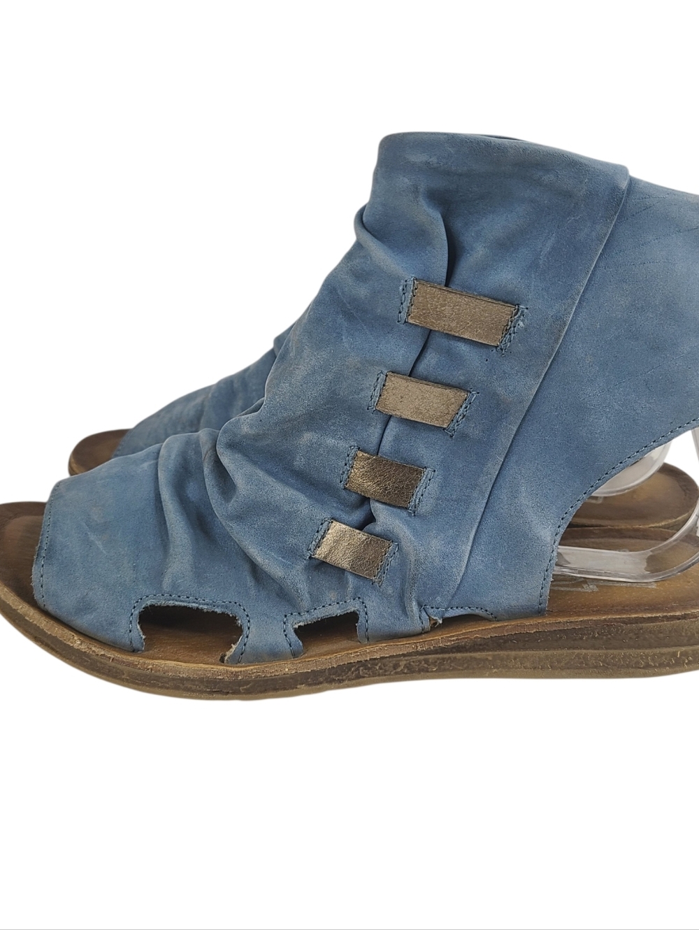 Miz Mooz Blue Suede Open-Toe Sandals